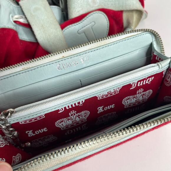 FAIR CONDITION Juicy Couture Your Royal Highness Red Green Bag Y2K and Wallet - Picture 2 of 16